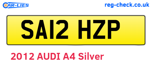 SA12HZP are the vehicle registration plates.