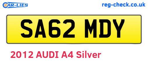 SA62MDY are the vehicle registration plates.