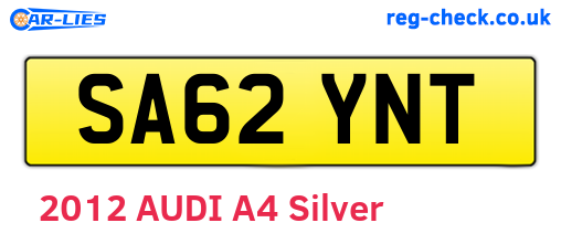 SA62YNT are the vehicle registration plates.