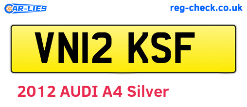 VN12KSF are the vehicle registration plates.