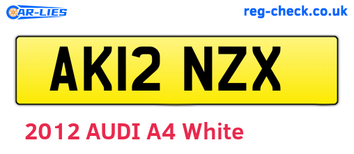 AK12NZX are the vehicle registration plates.