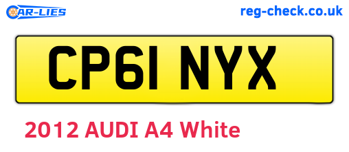 CP61NYX are the vehicle registration plates.