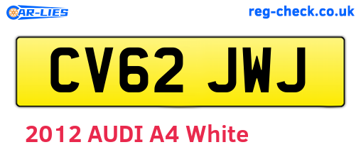 CV62JWJ are the vehicle registration plates.