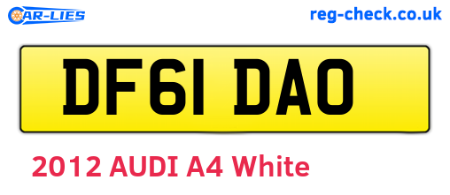 DF61DAO are the vehicle registration plates.