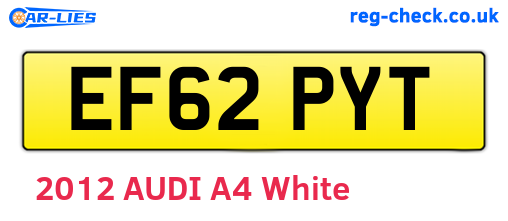EF62PYT are the vehicle registration plates.