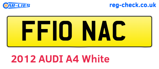 FF10NAC are the vehicle registration plates.
