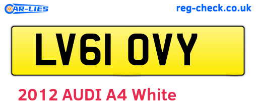 LV61OVY are the vehicle registration plates.