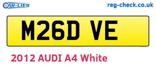 M26DVE are the vehicle registration plates.
