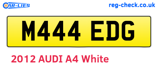 M444EDG are the vehicle registration plates.