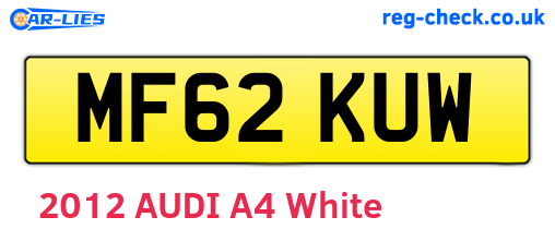 MF62KUW are the vehicle registration plates.