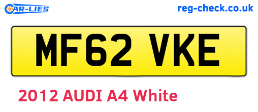 MF62VKE are the vehicle registration plates.