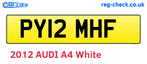 PY12MHF are the vehicle registration plates.