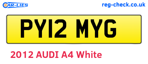 PY12MYG are the vehicle registration plates.