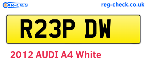 R23PDW are the vehicle registration plates.