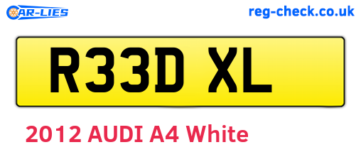 R33DXL are the vehicle registration plates.