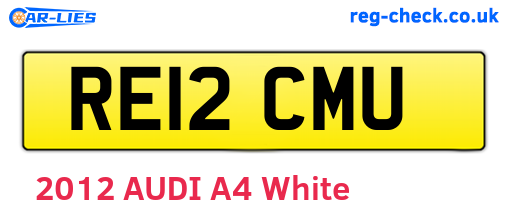 RE12CMU are the vehicle registration plates.