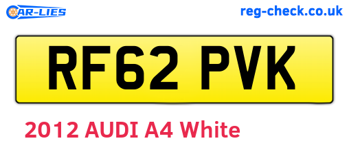 RF62PVK are the vehicle registration plates.