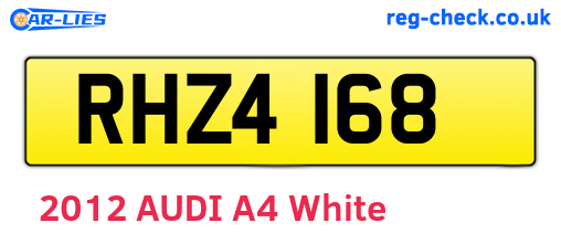 RHZ4168 are the vehicle registration plates.