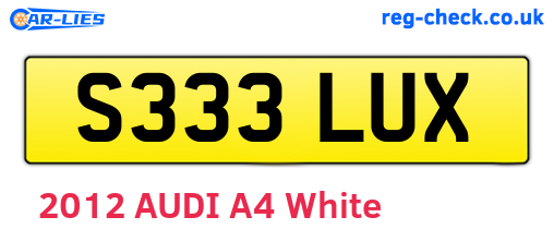 S333LUX are the vehicle registration plates.