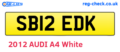 SB12EDK are the vehicle registration plates.