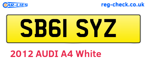 SB61SYZ are the vehicle registration plates.