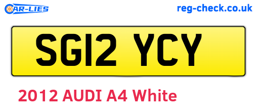 SG12YCY are the vehicle registration plates.