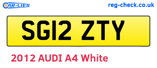 SG12ZTY are the vehicle registration plates.