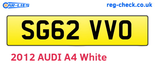 SG62VVO are the vehicle registration plates.