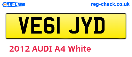 VE61JYD are the vehicle registration plates.