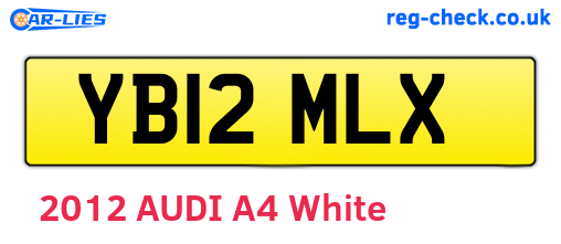 YB12MLX are the vehicle registration plates.