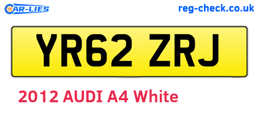 YR62ZRJ are the vehicle registration plates.