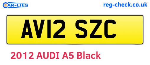 AV12SZC are the vehicle registration plates.