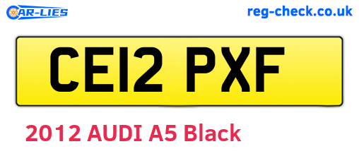 CE12PXF are the vehicle registration plates.