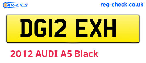 DG12EXH are the vehicle registration plates.
