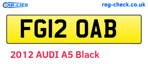 FG12OAB are the vehicle registration plates.