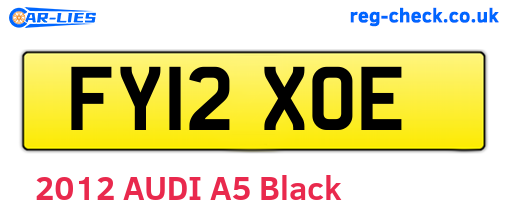 FY12XOE are the vehicle registration plates.