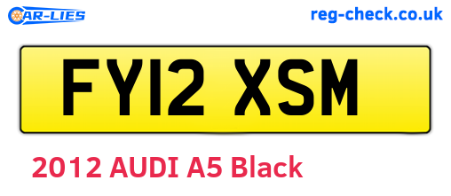 FY12XSM are the vehicle registration plates.