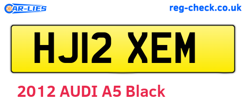 HJ12XEM are the vehicle registration plates.