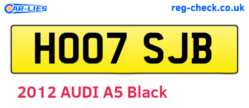 HO07SJB are the vehicle registration plates.
