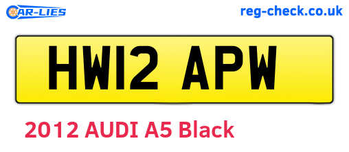 HW12APW are the vehicle registration plates.