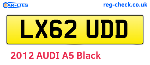 LX62UDD are the vehicle registration plates.