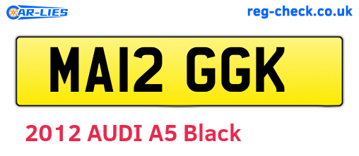 MA12GGK are the vehicle registration plates.