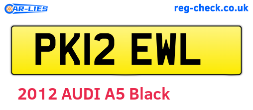 PK12EWL are the vehicle registration plates.