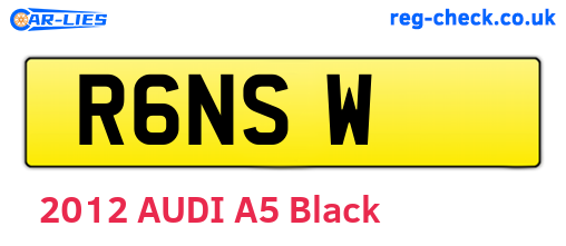 R6NSW are the vehicle registration plates.