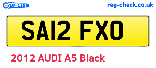 SA12FXO are the vehicle registration plates.