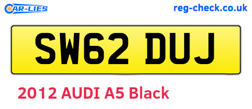 SW62DUJ are the vehicle registration plates.