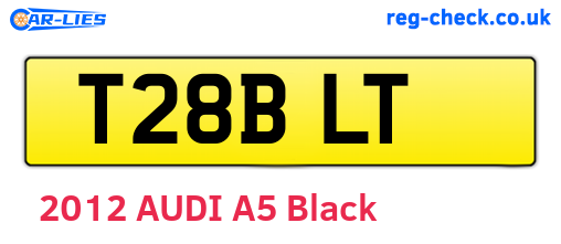 T28BLT are the vehicle registration plates.