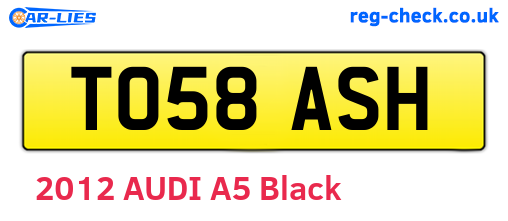TO58ASH are the vehicle registration plates.