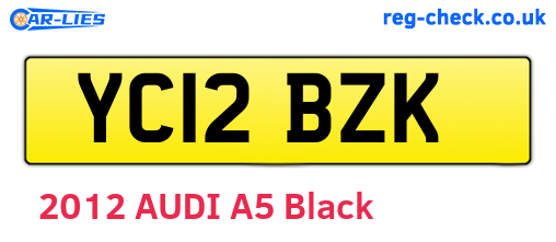 YC12BZK are the vehicle registration plates.