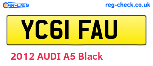 YC61FAU are the vehicle registration plates.